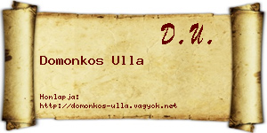 Domonkos Ulla névjegykártya